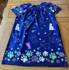 Vtg Anthony Richards Kaftan House Dress So Lg/ XL Cats Muumuu, Pockets 