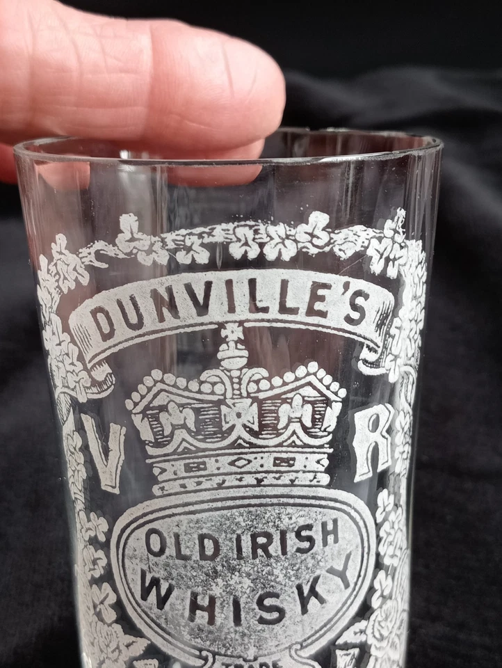 Rare Dunvilles Whisky Glass Belfast Victorian Antique (A) - Image 3 of 4