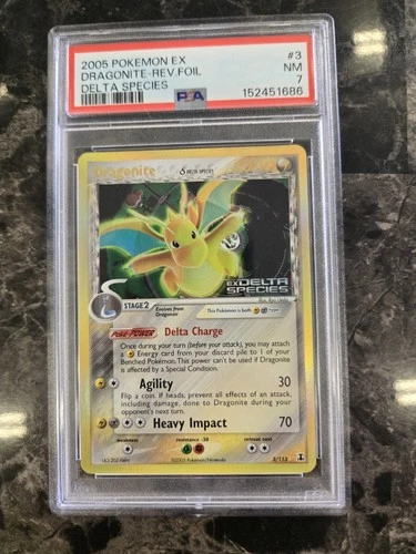 New Listing2005 Pokémon EX Dragonite Rev. Foil Delta Species #3 PSa 7