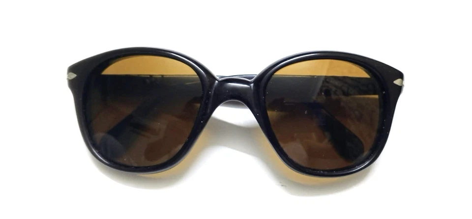 Persol Ratti Solecchio rare thick round Black sunglasses made & Case - Image 3 of 4
