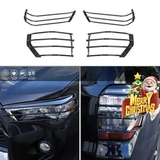 Front & Rear Head Light Lamp Guards Protector Cover Trim Kit for 4Runner 2014+