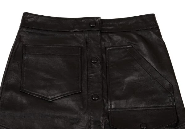 Falda ALEXANDER WANG Cuero Cordero Diseño Botón Frontal (K-151479) Foto 3 de 4