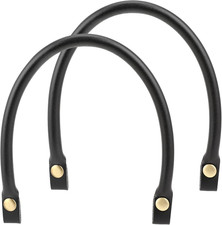 Leather Purse Handles Replacement, 2 PCS Black PU Leather Purse Straps with Meta