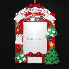 Santa & Me Photo with Words Personalized Christmas Tree Ornament