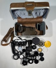 Vintage Pentax Spotmatic F35mm Camera w/ Takumar Lens, Flash, Accessories Case
