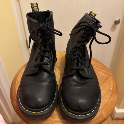 Dr. Martens Black Leather Boots with Yellow Stitching 101 Yellow Stitch Smooth Leather Ankle Boots in Black | Dr  main image 4