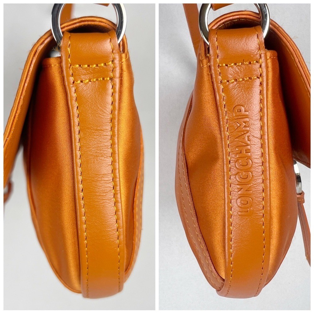 LONGCHAMP Burnt Orange Satin Rectangular Mini Bag… - image 9