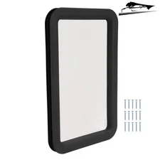 Black RV Entry Entrance Door Window For Trailer Camper Motorhome Tempered Glass