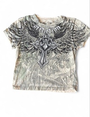 Affliction Women's Camo Crop top - Small 