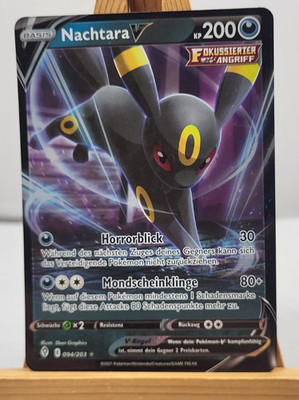 Pokemon Karte Nachtara V 94/203 Drachenwandel MINT Umbreon Evolving Skies