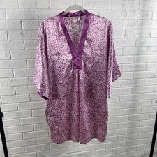 Oscar De La Renta Pink Label Satin Nightgown Womens XL Animal Print Quiet Luxury