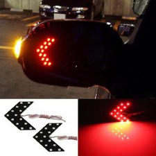 2 Red 14-smd Led Arrow Lights For Car Side Mirror Turn Signal Blinker Retrofit