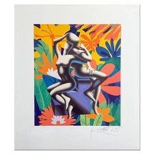 Mark Kostabi, "Passione in Fiore" Hand Signed Limited Edition Serigraph with Cer