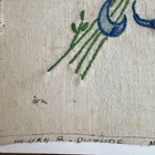 Vintage Hand Embroidered Linen Floral Panel By Vogart  454 Mounted On Cardboard — photo 4