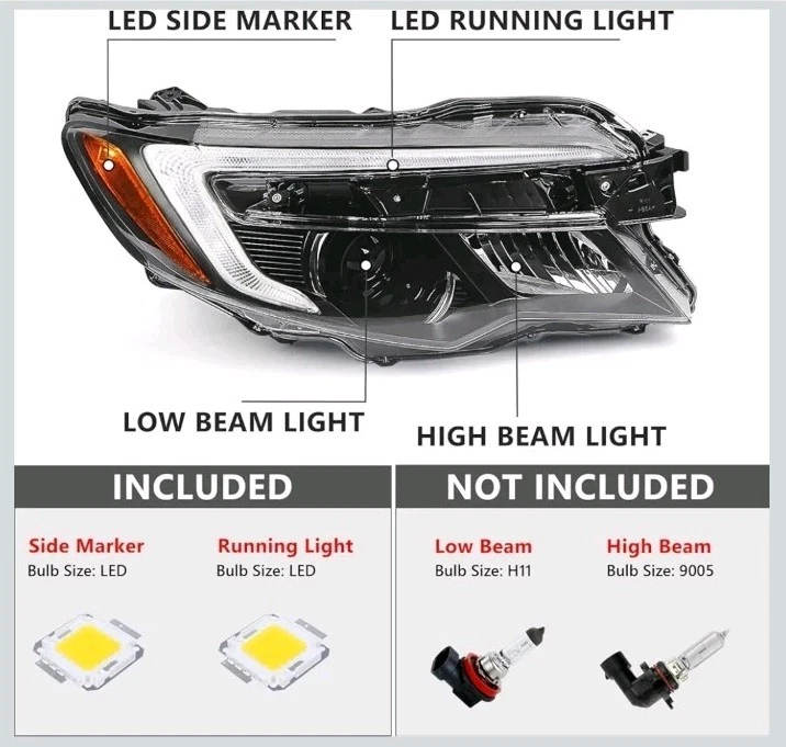 Conjunto de faros Huray para Honda Pilot 2016 2017 2018 [EX/EX-L] / Ridgeline... Foto 3 de 4