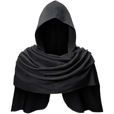 Medieval Hooded Cape Scarf Stage Performance Cloak Vintage Cosplay Multi - color