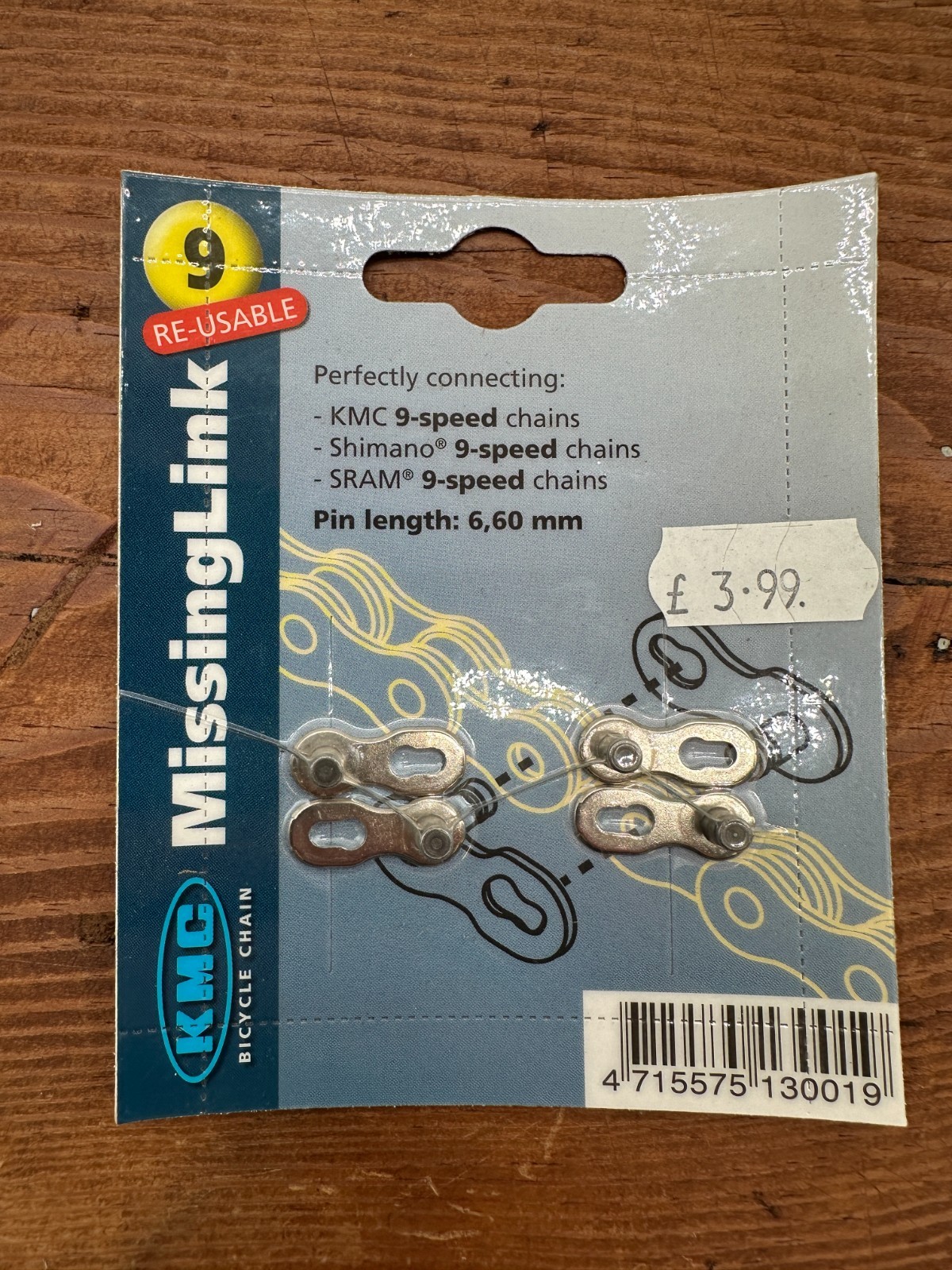 KMC Missing Link 9 Speed Reusable Chain Connector 6.60mm