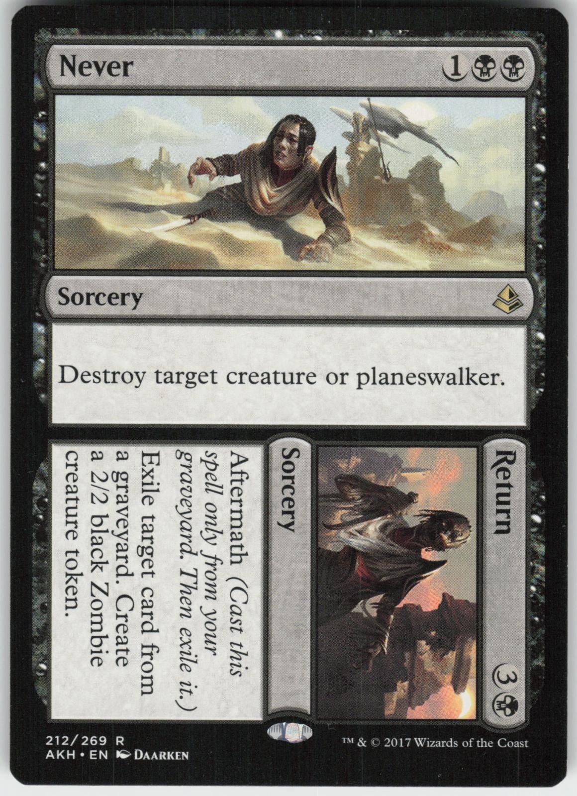 Never // Return Amonkhet Rare Magic: The Gathering NM/M