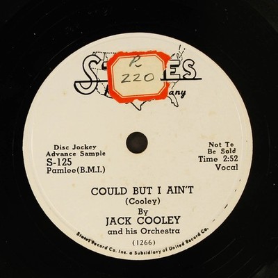 Jack Cooley: Could Aber I Ain'T / Rain On My Fenster States Einzel 78 RPM