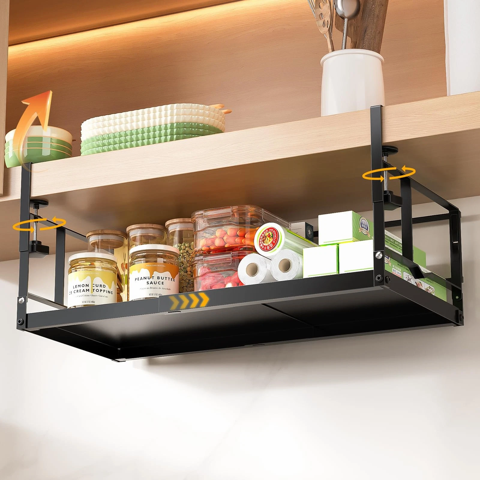Under Shelf Storage Basket Organizer – Adjustable Hanging Holder with Knob Lo...
Opens in a new wind