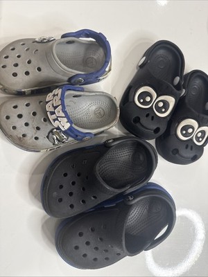 3 Crocs Kids Clogs Size 6-8 Classic Slip On Casual Shoes Star Wars And Other