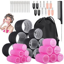 "50Piece Hair Rollers Set, Self-Grip Rollers Hair Curlers for Long Medium Short