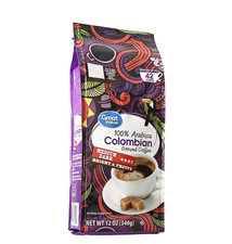 Great Value 100 Arabica Colombian Medium-Dark Roast Ground Coffee, 12 oz, Bag