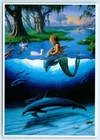 THE LITTLEST MERMAID ~ Whimsical Seascape ROBERT WYLAND Artist 4"x6" Postcard