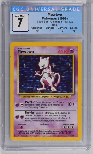 Mewtwo Holo Base Set 10/102 NM CGC 7 1200