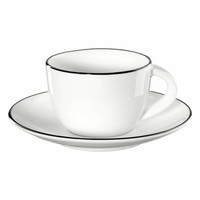 Asa Selection Ligne Noire Espressotasse Mit Untertasse Bone China Weiß 70Ml