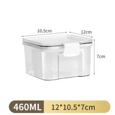 460ML Clear Plastic Storage Box Organizer Container with Lock Lid 12x10.5x7cm