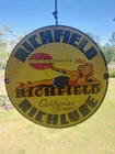 Vintage Porcelain Richfield Richlube Hi-Octane Gasoline Plus Metal Sign