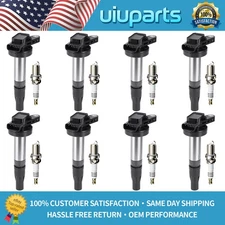 8X Ignition Coil +8X Iridium Spark Plug OEM for Land Rover Jaguar V8 UF519 UF533