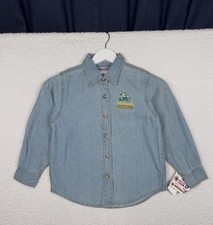 NEW - VTG 90s NOTRE DAME Button Up Shirt Youth Kids 6 - Brandon Sportswear