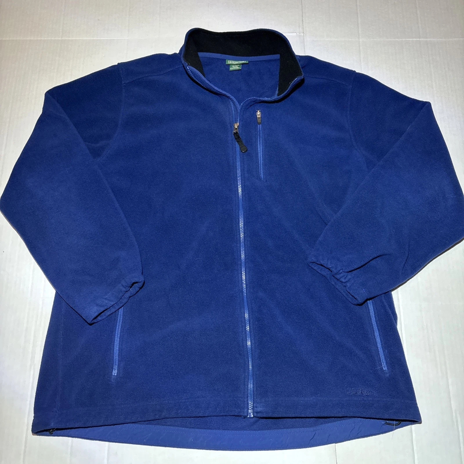 LL Bean XXL Tall Polartec Blue Fleece Jacket Mens Full Zip Outdoor