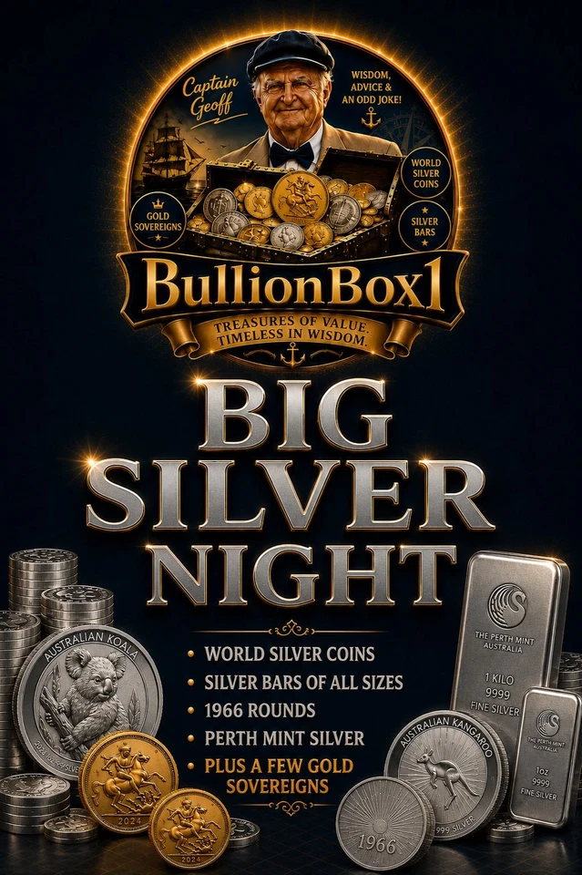 HUGE Silver Sale! Silver Coins, Bars, 1966 Rounds, Gold Sovereigns & more!