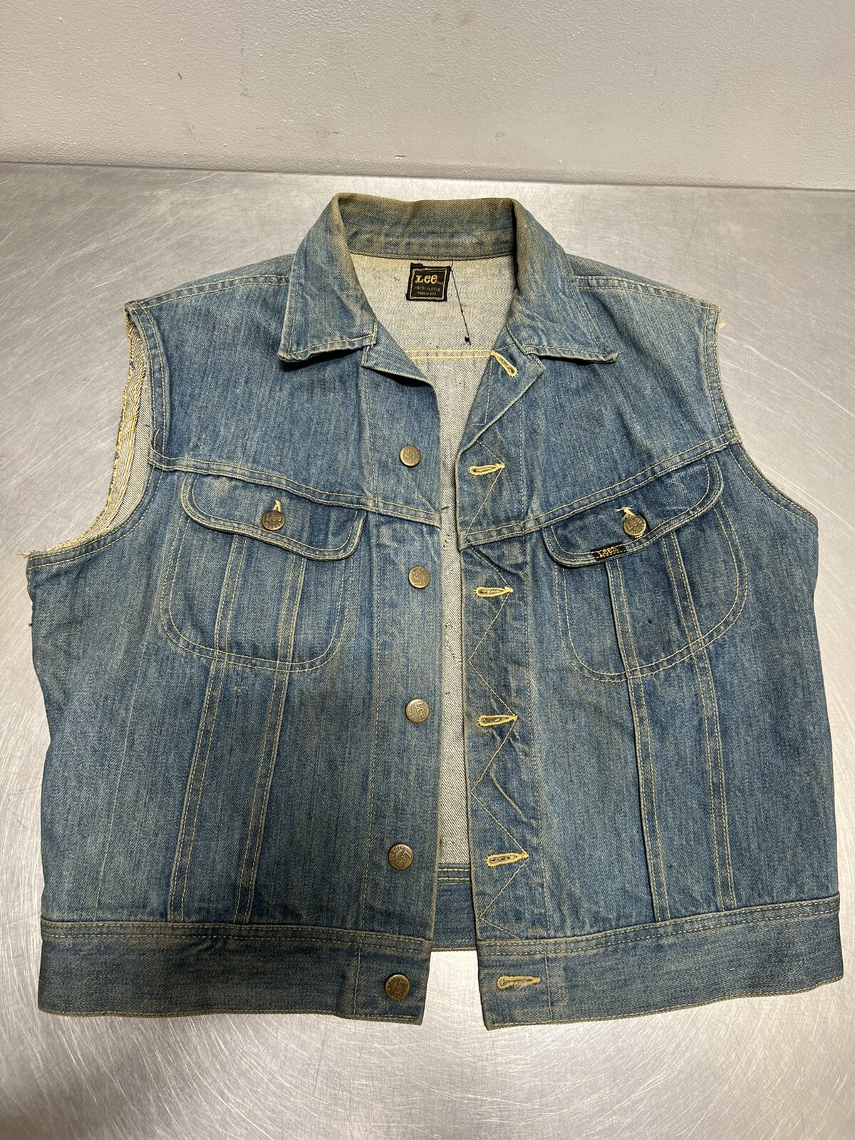 Vintage Lee Denim Motorcycle Club Vest Gem