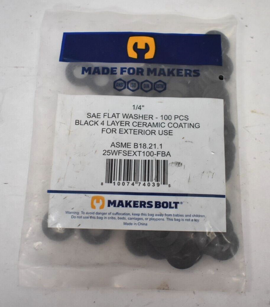 Markers Bolt SAE Flat Washers 100-Piece Set 1/4