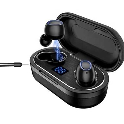 Bluetooth Kopfhörer Schwarz in-Ear Touch Headset Ohrhörer Kabellos Wireless True