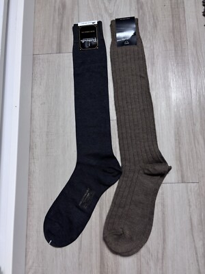 PANTHERELLA WOOL /COTTON OVER THE CALF SOCKS - LOT OF 2 - MADE IN ENGLAND - NWT