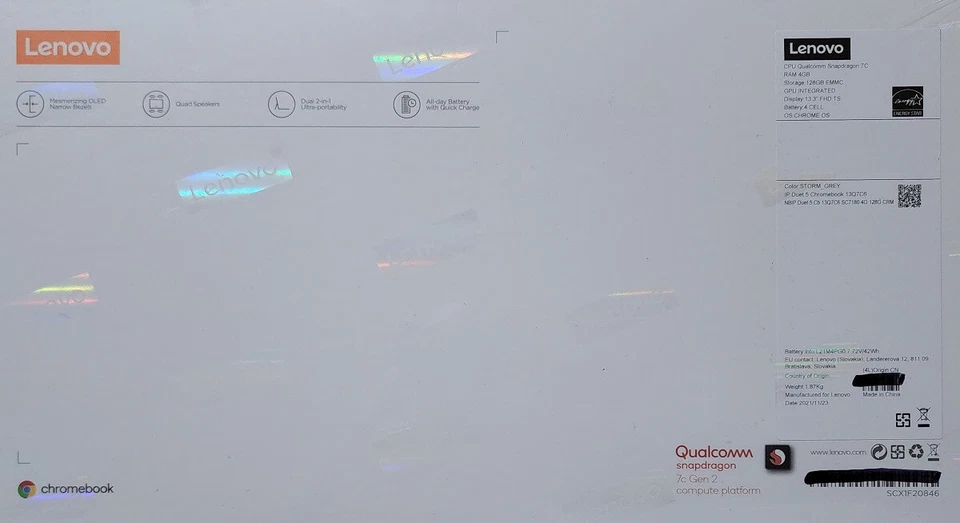 Lenovo IdeaPad Duet 5 Chromebook 13.3" 128GB - Dual 2 in 1 Ultra Portability - Image 2 of 2