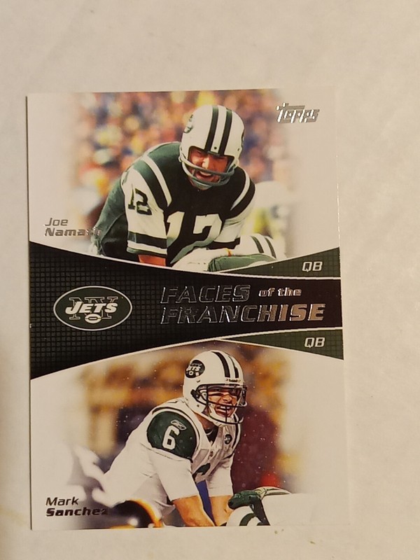 2011 Topps Faces Of The Franchise Joe Namath Mark Sanchez FF-NS