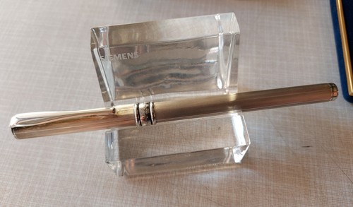 ✒ Vintage MINT Aurora Magellano A20 Sterling Silver 925 Fountain Pen 14k M Nib - Picture 3 of 17