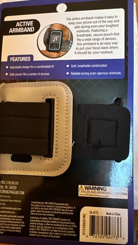 PRO STRENGTH ACTIVE ARMBAND ADJUSTABLE BAND HOLDS PHONE WHILE RUNNING EXERCISING - 第 2/2 張圖片
