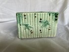 vintage 1950's Japanese pottery planter bamboo motif light green — photo 3