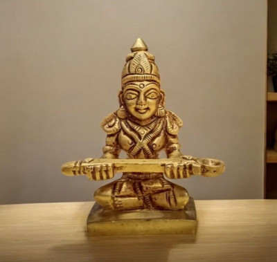 Brass Annapurna Devi 2.5'' Inch Goddess of Nourishment Laxmi Annapurna idol