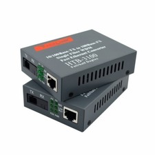 1 Pair 10/100Mpbs Fiber Optic Media Converter HTB-3100AB Transceiver Single Mode