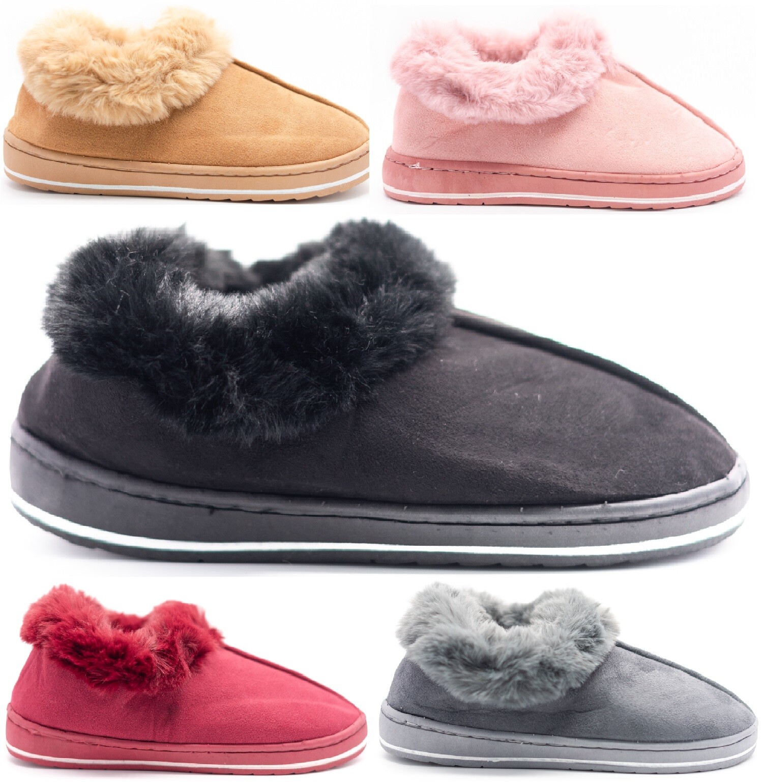 SAOLA LINEA DONNA COMODE SUOLA RIGIDA ALLA CAVIGLIA CALDA PANTOFOLE COMODE PER INTERNI TAGLIA