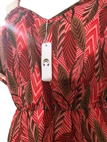 Charming Charlie Colorful Leaf Dress Off Shoulder Size Medium NEW - Picture 4 of 4
