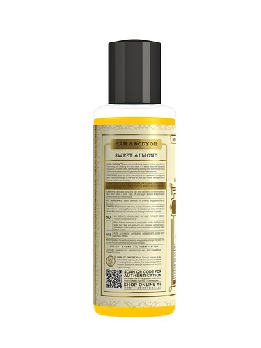 Khadi Natural Sweet Almond Hair & Body Oil 100 ml Ayurvedic Face Body Skin Care - Picture 2 of 3